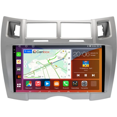 Штатная магнитола Canbox EVO 2K 5816-9-0675 для Toyota Vitz 2 (XP90), Yaris 2 2005-2012 (серебряная, Тип 2) на Android 14 (4G-SIM, 8/256, DSP, QLed, AI, 360)