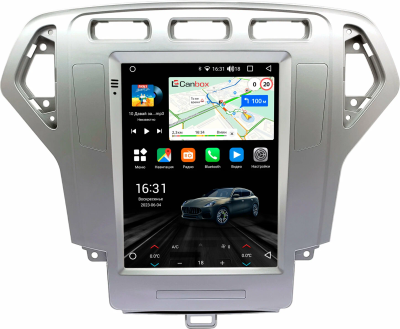 Штатное головное устройство Ford Mondeo 4 2006-2010 (серебряная) Canbox M-Line (Tesla style) 9.7 дюймов 4/64 5622-1312-190 на Android 10 (4G-SIM, DSP, QLed)