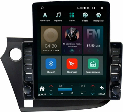 Штатная магнитола Canbox M-Line 5610-9-303 для Honda Insight 2 2009-2014 (левый руль) на Android 10 (4G-SIM, 2/32, DSP, QLed, Tesla)