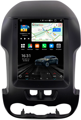 Штатное головное устройство Ford Ranger 3 2011-2015 (черная) Canbox (Tesla style) 9.7 дюймов 2/32 GT096-1312-104 на Android 10 (QLed, DSP, CarPlay)