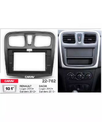 CARAV 22-762 Переходная рамка для установки магнитолы 10 дюймов RENAULT Logan 2013+  Sandero 2012+ / DACIA Sandero 2013+  Logan 2012+
