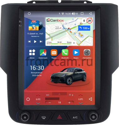 Штатное головное устройство Dodge RAM 4 (DS/DJ) 2013-2023 (для авто с монитором) Canbox H-Line (Tesla style) 9.7 дюймов 4/64 5623-1312-253 на Android 10 (4G-SIM, DSP, QLed)