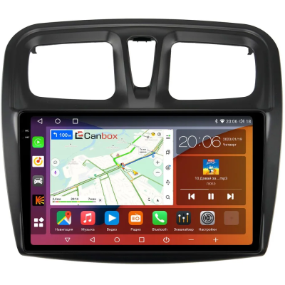 Штатная магнитола Renault Logan 2, Sandero 2 (Stepway) 2012-2022 Canbox Logic-i3 2K 5736-1090 на Android 11 (4G-SIM, 8/256, DSP, 360, QLed)