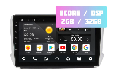 Штатная магнитола Peugeot 2008 2014 - 2019 Wide Media MT1157QT-2/32