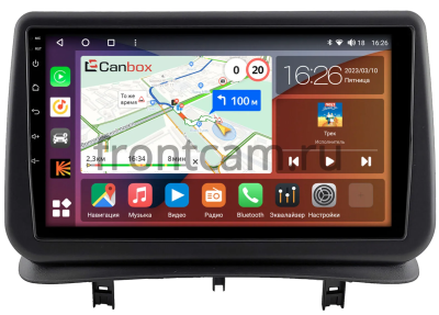 Штатная магнитола Renault Clio 3 2005-2014 Canbox H-Line 4197-9-1406 на Android 10 (4G-SIM, 8/128, DSP, QLed)