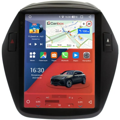 Штатное головное устройство Hyundai ix35, Tucson 2 2009-2015 (Тип A, B) Canbox PRO-Line (Tesla style) 9.7 дюймов 4/64 7881-1312-31 на Android 13 (4G-SIM, DSP, QLed)