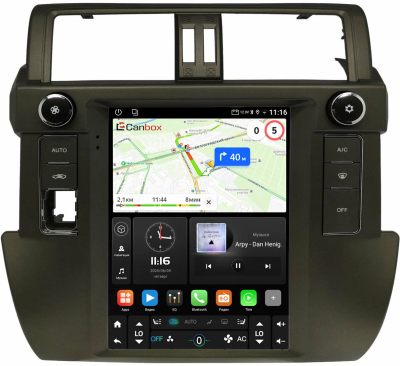 Штатное головное устройство Toyota Land Cruiser Prado 150 2013-2017 (Тип 2) Canbox M-Line (Tesla style) 9.7 дюймов 4/64 5622-A22S20 на Android 10 (4G-SIM, DSP, QLed)