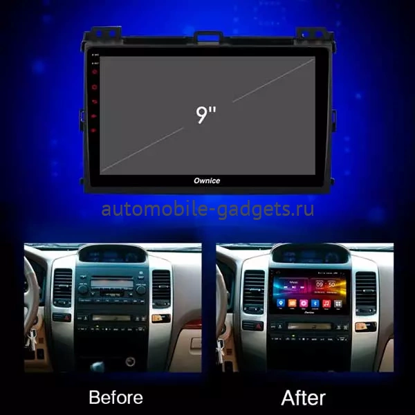 Carmedia OL-9696-2D-I магнитола для Toyota Land Cruiser Prado 120, Lexus GX 470 (2002-2009) на Android 10 c 2GB, DSP, 4G