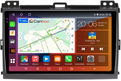Штатная магнитола Toyota Land Cruiser Prado 120 2002-2009 (авто без усилителя) Canbox EVO 2K 5814-9063 на Android 14 (4G-SIM, 4/64, DSP, QLed, AI, 360)