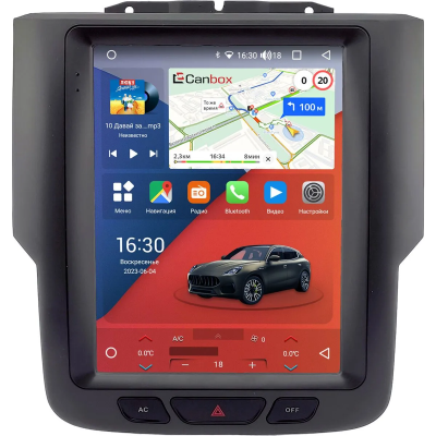 Штатное головное устройство Dodge RAM 4 (DS, DJ) 2013-2023 Canbox PRO-Line (Tesla style) 9.7 дюймов 8/256 7883-1312-178 на Android 13 (4G-SIM, DSP, QLed)