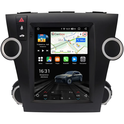 Штатное головное устройство Toyota Highlander (U40) 2007-2013 (для авто без JBL) Canbox M-Line (Tesla style) 9.7 дюймов 4/64 5622-1312-136 на Android 10 (4G-SIM, DSP, QLed)