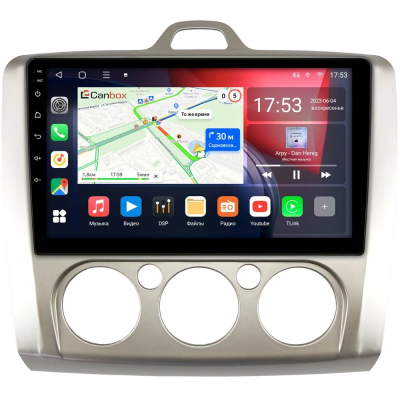 Штатная магнитола Canbox EVO 5811-9157 для Ford Focus 2 2005-2011 (авто с кондиционером) на Android 14 (4G-SIM, 6/128, DSP, QLed, AI, 360)