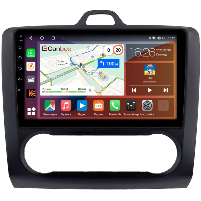 Штатная магнитола Canbox EVO 5811-9-0127 для Ford Focus 2 2005-2011 (с климат-контролем) на Android 14 (4G-SIM, 6/128, DSP, QLed, AI, 360)