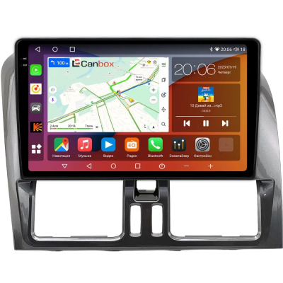 Штатная магнитола Volvo XC60 2008-2017 (глянцевая, темно-серая) Canbox EVO 2K 5833-9-0468 на Android 14 (4G-SIM, 16/512, DSP, QLed, AI, 360)