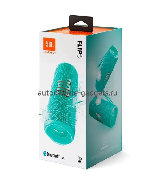 Портативная акустика JBL Flip 6, 30 Вт, бирюзовый Портативная акустика JBL Flip 6, 30 Вт, бирюзовый