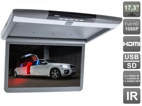 Потолочный монитор AVEL AVS1717MGR (серый) 17,3" со встроенным Full HD медиаплеером 