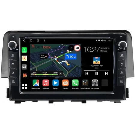 Штатная магнитола Honda Civic 10 2015-2021 Canbox M-Line 7821-9-650 на Android 10 (4G-SIM, 2/32, DSP, IPS) С крутилками