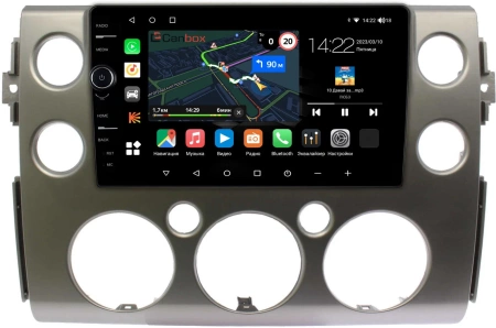Штатная магнитола Toyota FJ Cruiser 2006-2022 (серебро) Canbox M-Line 7840-9-189 на Android 10 (4G-SIM, 2/32, DSP, QLed)