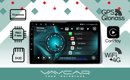 Магнитола Vaycar 10V2 для RENAULT Duster 2020-2022 (Андроид, 2+32Гб)