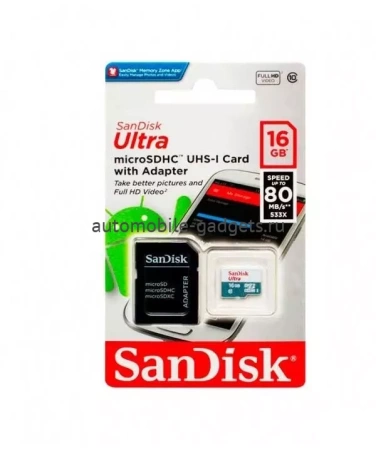 SANDISK MICROSDHC 16GB UHS-I ULTRA