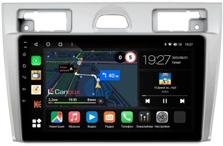 Ford Fiesta (Mk5) 2002-2008 (серебро) Canbox M-Line 4542-9-2069 на Android 10 (4G-SIM, 4/64, DSP, QLed)