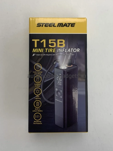 Портативный компрессор для накачки шин STEEL MATE T15B Портативный компрессор для накачки шин STEEL MATE T15B