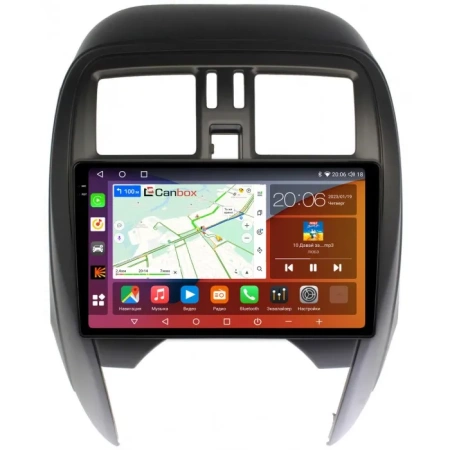 Штатная магнитола Canbox H-Line 2K 4180-9-NI097N для Nissan March (K13) 2013-2024 на Android 10 (4G-SIM, 4/32, DSP, QLed)