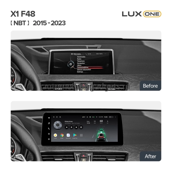 Штатная магнитола BMW X1 (F48) 2015-2023 12.3 дюйма Teyes LUX ONE 4/32 RM-0014 на Android 10 (4G-SIM, 4/32, DSP, QLed) BMW Style