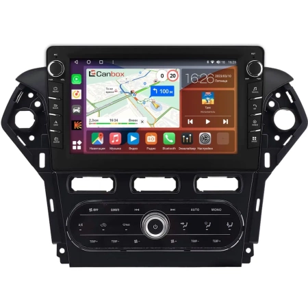 Ford Mondeo 4 2006-2010 (черная, Тип 2) Canbox H-Line 7838-10-2185 встроенный климат на Android 10 (4G-SIM, 6/128, DSP, QLed) С крутилками