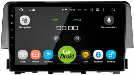 Roximo CarDroid RD-1941F штатная магнитола для Honda Civic 10 2015-2021 на Android 10 с 4GB, DSP