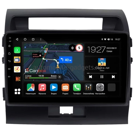 Штатная магнитола Toyota Land Cruiser 200 2007-2015 (для авто без NAVI, черная матовая) Canbox M-Line 4543-10-010-1 на Android 10 (4G-SIM, 2/32, DSP, QLed)