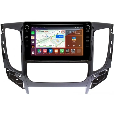 Штатная магнитола Canbox H-Line 7894-9-637 для Mitsubishi L200 V (2015-2019), Pajero Sport III (2015-2021) (для авто с МКПП) с климат-контролем (глянец) на Android 10 (4G-SIM, 6/128, DSP, IPS) С крутилками
