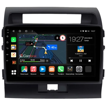 Toyota Land Cruiser 200 2007-2015 (для авто без NAVI, черная матовая) Canbox M-Line 4543-10-010-1 на Android 10 (4G-SIM, 2/32, DSP, QLed)