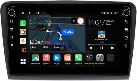 Штатная магнитола Skoda Superb 2 (B6) 2008-2015 Canbox M-Line 7805-1085 на Android 10 (4G-SIM, 2/32, DSP, QLed) С крутилками