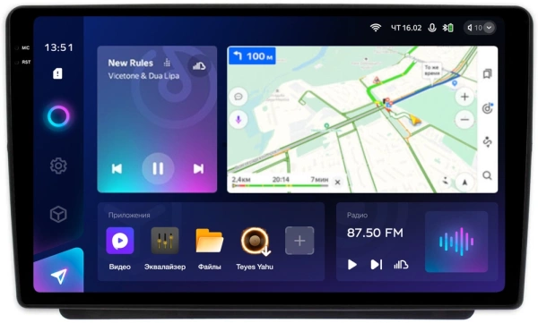 Штатное головное устройство Teyes CC3 2K 360 6/128 9.5 дюймов RM-9-1256 для Land Rover Freelander 2003-2006 на Android 10 (4G-SIM, DSP, QLed)