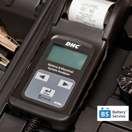Тестер емкости аккумуляторных батарей 12В, запуска, зарядки системы, встроенный принтер, DHC BT900