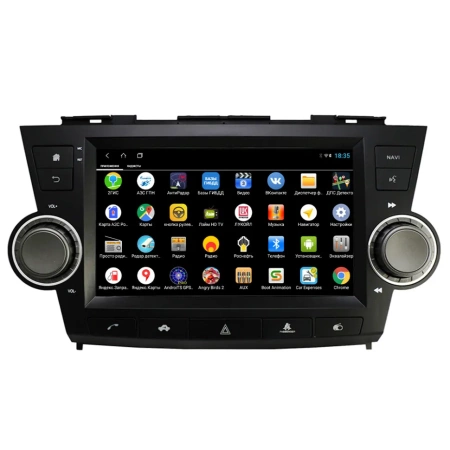 Parafar PF035T2XHD Штатная магнитола для Toyota Highlander 2007-2013 (c кнопкой аварийки) на Android 13 c 4GB, DSP, 4G