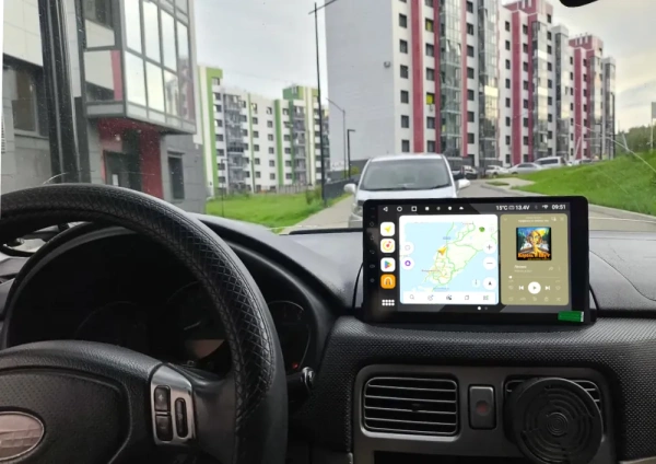 Штатная магнитола Subaru Forester 2 2002-2008 (взамен верхнего бардачка) Canbox EVO 2K 5815-9-2576 на Android 14 (4G-SIM, 6/128, DSP, QLed, AI, 360)