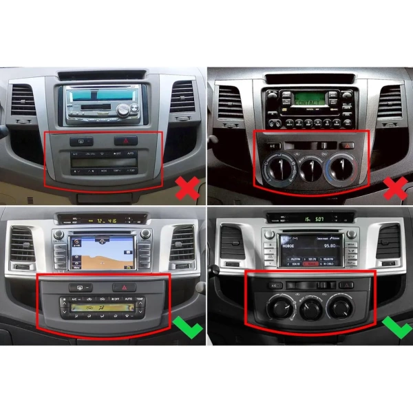 Штатная магнитола Toyota Fortuner, Hilux 7 2004-2015 (с кондиционером или климат-контролем) Canbox RS9-9414 1.5/32 Android 10 (IPS, DSP, CarPlay)