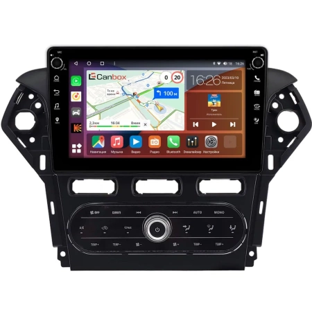 Ford Mondeo 4 2006-2010 (черная, Тип 2) Canbox H-Line 7808-10-2185 встроенный климат на Android 10 (4G-SIM, 6/128, DSP, QLed) С крутилками