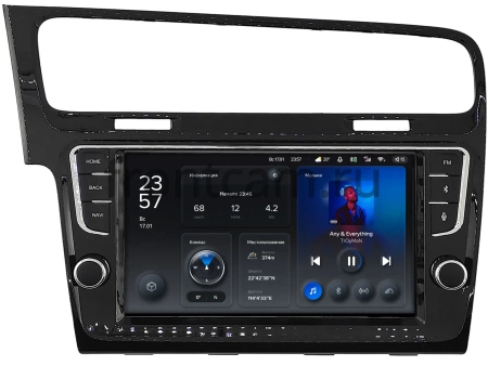 Штатное головное устройство Teyes X1 4G 4/64 9 дюймов RM-9-3461 для Volkswagen Golf 7 2012-2022 (черная, глянцевая) на Android 10 (4G-SIM, DSP)