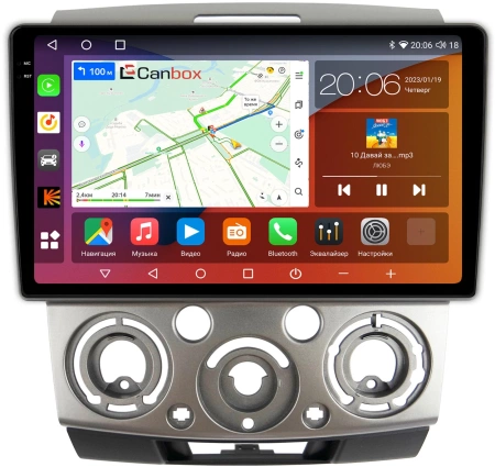Штатная магнитола Mazda BT-50 2006-2011 Canbox H-Line 2K 4180-9139 на Android 10 (4G-SIM, 4/32, DSP, QLed)