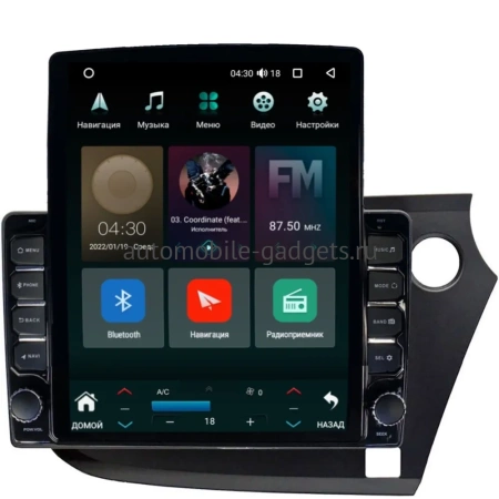 Штатная магнитола Canbox M-Line 5610-9-304 для Honda Insight 2 2009-2014 (правый руль) на Android 10 (4G-SIM, 2/32, DSP, QLed, Tesla)