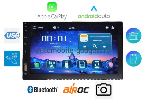 Универсальная 2DIN автомагнитола Airoc AL-1001 на операционной системе Linux