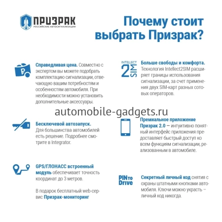 GSM-автосигнализация Призрак-8GL/Smart/Pro