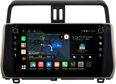 Штатная магнитола Toyota Land Cruiser Prado 150 2017-2024 (бронзовая) Canbox M-Line 7805-10-0308 на Android 10 (4G-SIM, 2/32, DSP, QLed) С крутилками (для авто с 4 камерами)