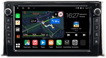 Штатная магнитола Toyota RAV4 5 (XA50) 2018-2024 Canbox M-Line 7825-1097 на Android 10 (4G-SIM, 2/32, DSP, QLed) С крутилками