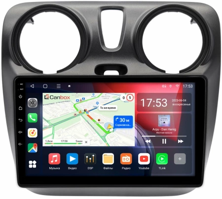Штатная магнитола Renault Dokker 2012-2021 Canbox L-Line 4296-9-2819 на Android 10 (4G-SIM, 6/128, TS18, DSP, QLed)