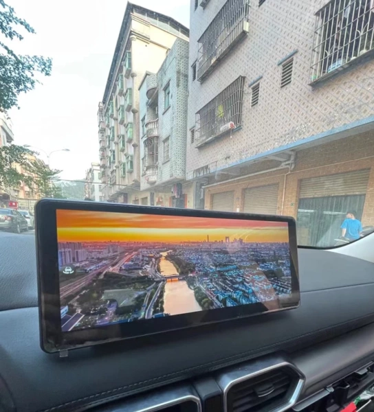 Магнитола для Mazda CX-5 KF 2020+ (рынок США/Китай) Carmedia HP-M1216-HP-HU123AD-8256-UH монитор 12.3" в стиле Audi на Android 11, CarPlay, 4G SIM-слот 