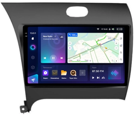 Штатное головное устройство Kia Cerato 3 2013-2020 Teyes CC3 2K 360 6/128 9.5 дюймов RM-9014 на Android 10 (4G-SIM, DSP, QLed) для авто с оригинальной навигацией